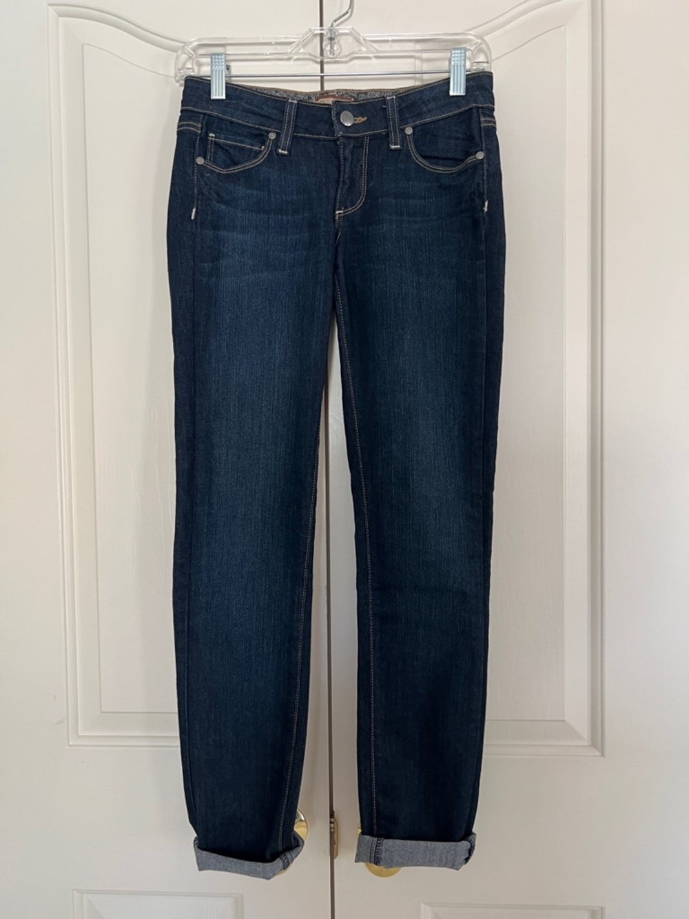 PAIGE Dark Blue Indigo Straight-Leg Jeans
Size 24